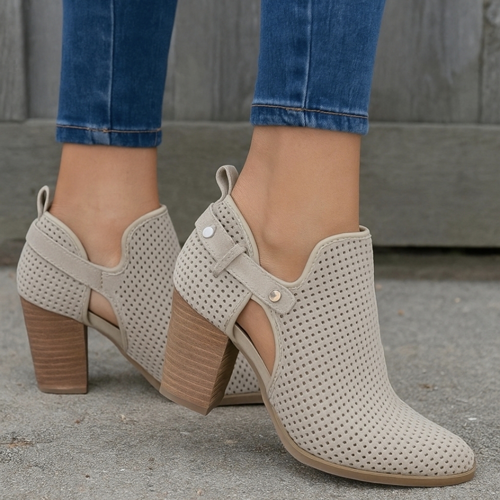 Franco Sarto Dale 2 Modern Boho Minimalist Suede Block Heel Comfort Shootie 9M